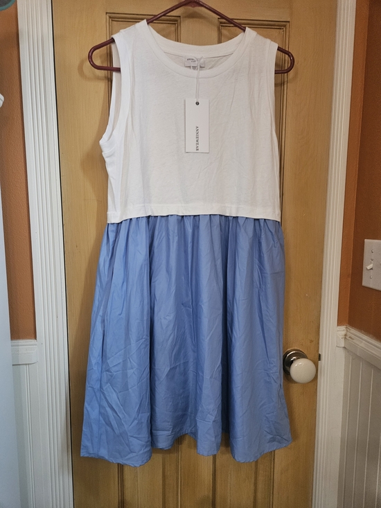 Anniewear Dresses & Skirts - Anniewear White & Light Blue Sleeveless Dress